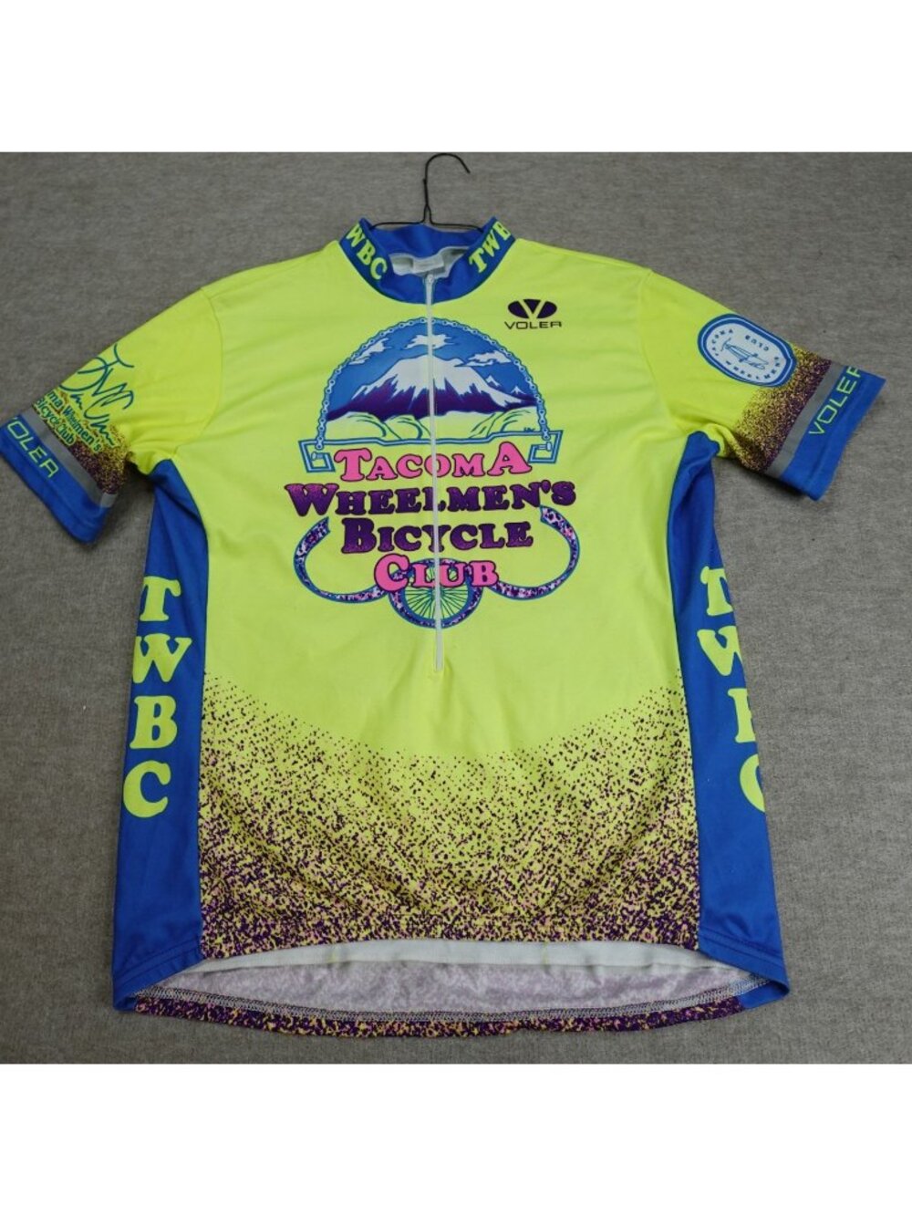 Tacoma Bicycle Club Cycling Jersey XL Blue Wheelmen 1/3 zip Voler Vintage